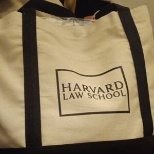 Canvas Tote Bag in Natural with Black Trim